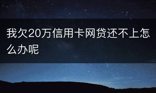 我欠20万信用卡网贷还不上怎么办呢