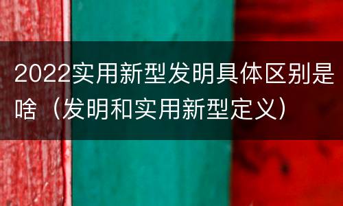 2022实用新型发明具体区别是啥（发明和实用新型定义）