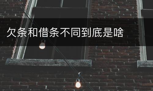 欠条和借条不同到底是啥
