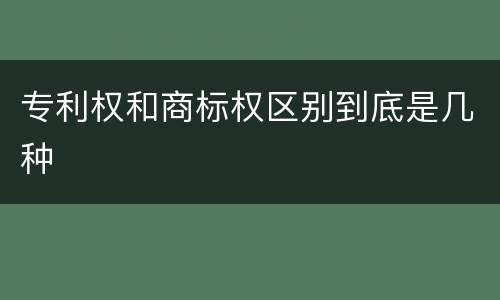 专利权和商标权区别到底是几种