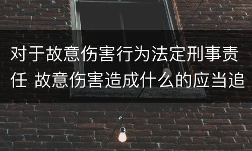 对于故意伤害行为法定刑事责任 故意伤害造成什么的应当追究刑事责任