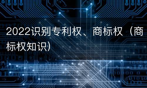 2022识别专利权、商标权（商标权知识）