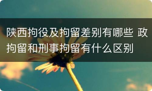 陕西拘役及拘留差别有哪些 政拘留和刑事拘留有什么区别