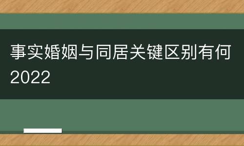 事实婚姻与同居关键区别有何2022