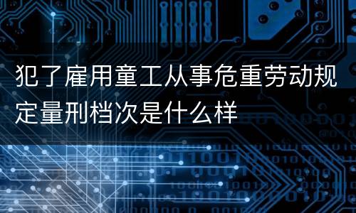 犯了雇用童工从事危重劳动规定量刑档次是什么样