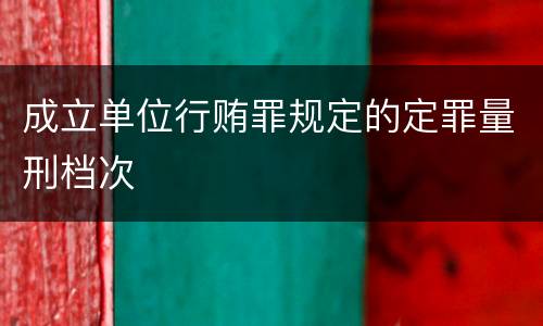 成立单位行贿罪规定的定罪量刑档次