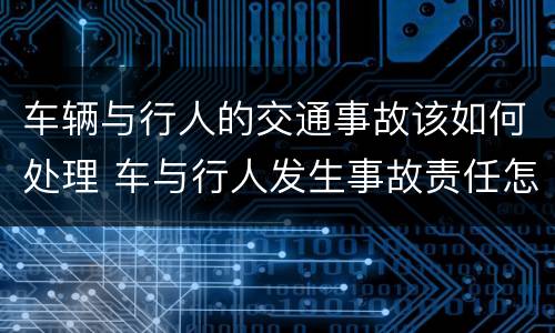 车辆与行人的交通事故该如何处理 车与行人发生事故责任怎么划分