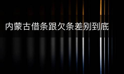 内蒙古借条跟欠条差别到底
