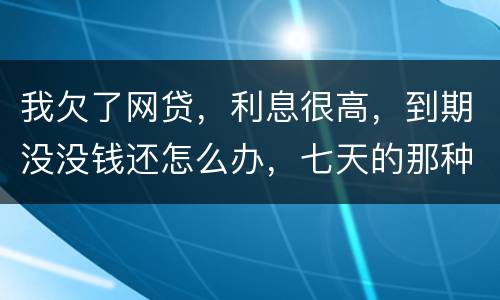 我欠了网贷，利息很高，到期没没钱还怎么办，七天的那种