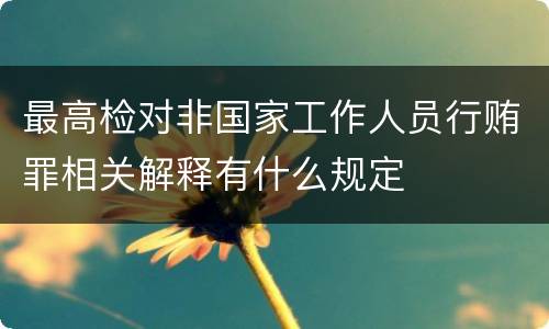最高检对非国家工作人员行贿罪相关解释有什么规定