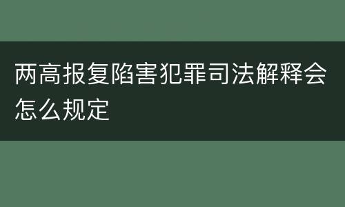 两高报复陷害犯罪司法解释会怎么规定