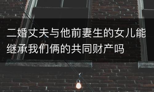二婚丈夫与他前妻生的女儿能继承我们俩的共同财产吗
