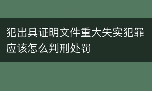犯出具证明文件重大失实犯罪应该怎么判刑处罚