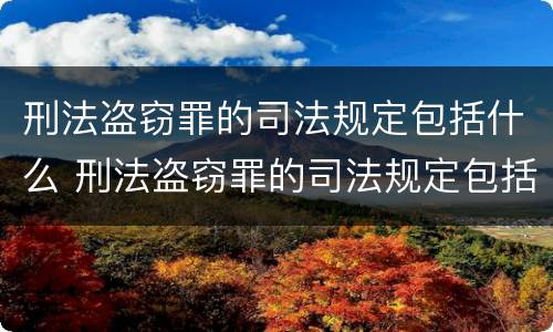 刑法盗窃罪的司法规定包括什么 刑法盗窃罪的司法规定包括什么案件