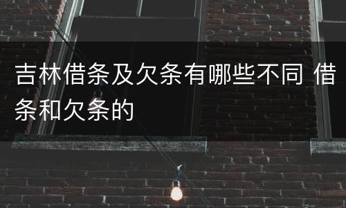吉林借条及欠条有哪些不同 借条和欠条的