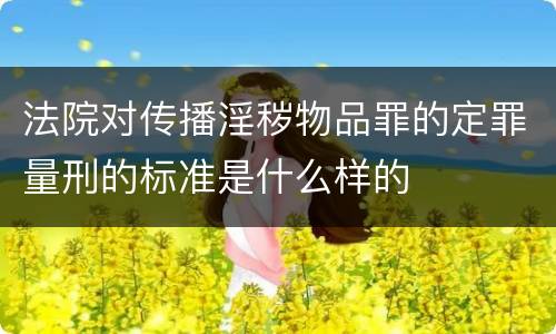 法院对传播淫秽物品罪的定罪量刑的标准是什么样的