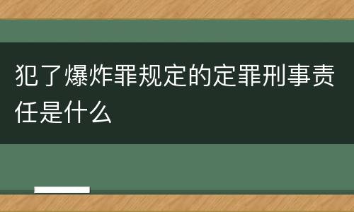 犯了爆炸罪规定的定罪刑事责任是什么