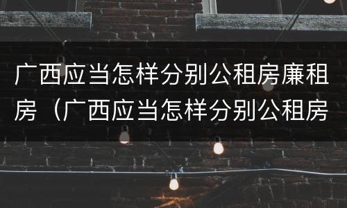 广西应当怎样分别公租房廉租房（广西应当怎样分别公租房廉租房和住房）