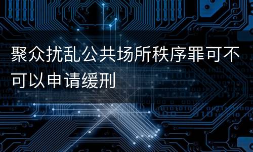 聚众扰乱公共场所秩序罪可不可以申请缓刑