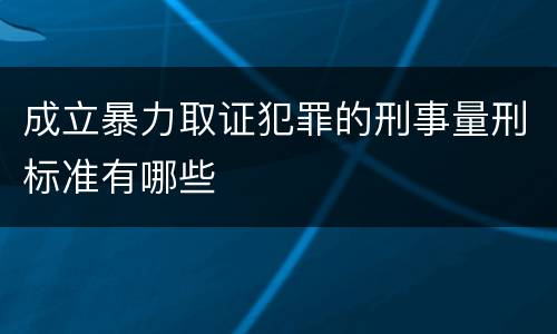 成立暴力取证犯罪的刑事量刑标准有哪些