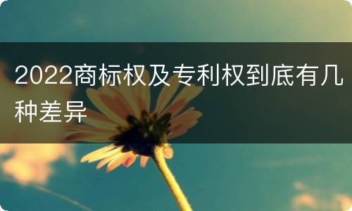 2022商标权及专利权到底有几种差异