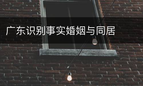 广东识别事实婚姻与同居