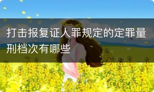 打击报复证人罪规定的定罪量刑档次有哪些