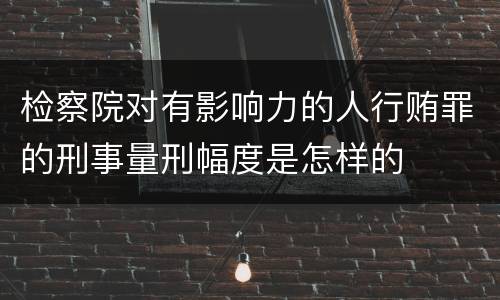 检察院对有影响力的人行贿罪的刑事量刑幅度是怎样的
