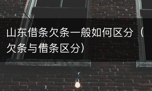 山东借条欠条一般如何区分（欠条与借条区分）