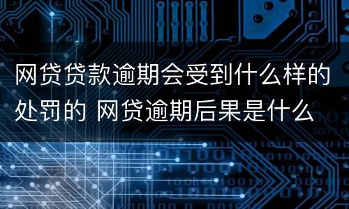 网贷贷款逾期会受到什么样的处罚的 网贷逾期后果是什么