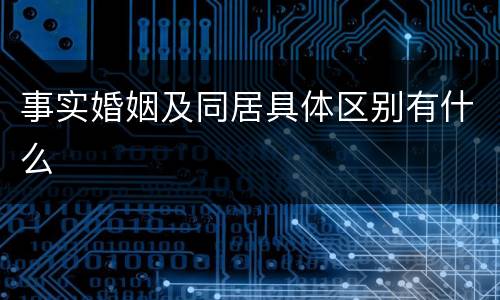 事实婚姻及同居具体区别有什么