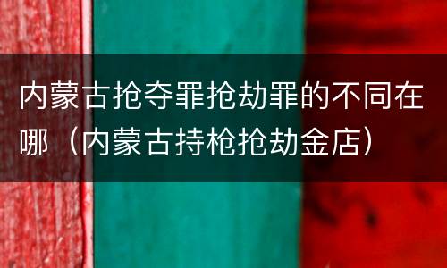 内蒙古抢夺罪抢劫罪的不同在哪（内蒙古持枪抢劫金店）
