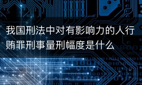 我国刑法中对有影响力的人行贿罪刑事量刑幅度是什么