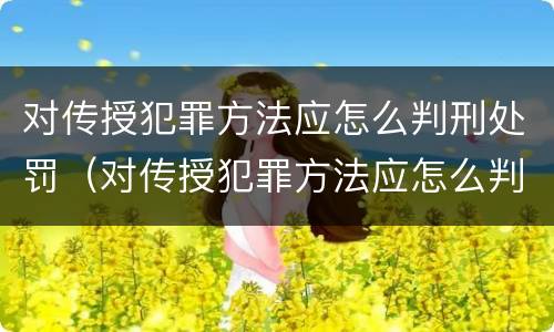对传授犯罪方法应怎么判刑处罚（对传授犯罪方法应怎么判刑处罚决定书）