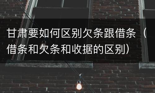甘肃要如何区别欠条跟借条（借条和欠条和收据的区别）