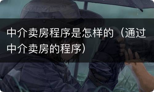 中介卖房程序是怎样的（通过中介卖房的程序）