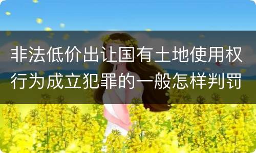 非法低价出让国有土地使用权行为成立犯罪的一般怎样判罚
