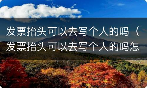 发票抬头可以去写个人的吗（发票抬头可以去写个人的吗怎么写）