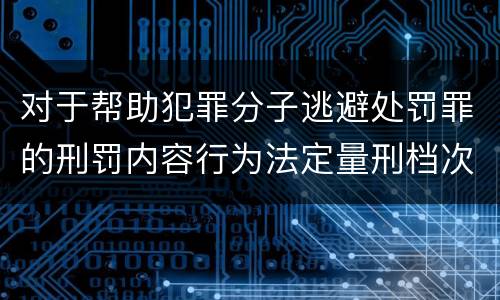 对于帮助犯罪分子逃避处罚罪的刑罚内容行为法定量刑档次是多少
