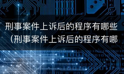 刑事案件上诉后的程序有哪些（刑事案件上诉后的程序有哪些流程）