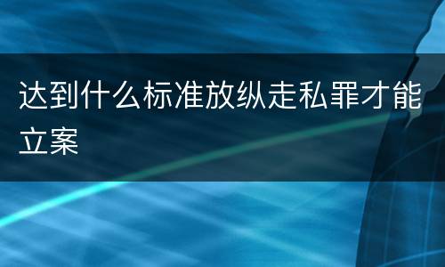 达到什么标准放纵走私罪才能立案