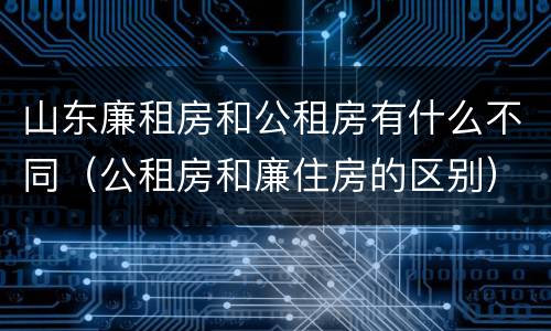 山东廉租房和公租房有什么不同（公租房和廉住房的区别）