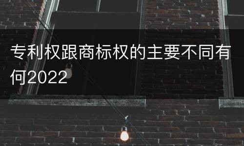 专利权跟商标权的主要不同有何2022