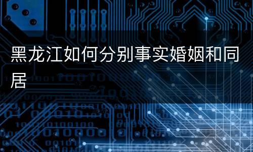 黑龙江如何分别事实婚姻和同居