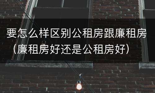 要怎么样区别公租房跟廉租房（廉租房好还是公租房好）