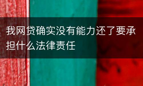 我网贷确实没有能力还了要承担什么法律责任