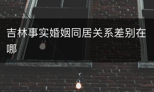吉林事实婚姻同居关系差别在哪