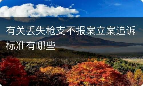 有关丢失枪支不报案立案追诉标准有哪些