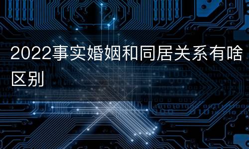 2022事实婚姻和同居关系有啥区别