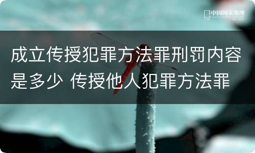 成立传授犯罪方法罪刑罚内容是多少 传授他人犯罪方法罪